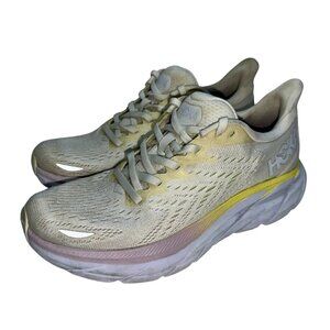 Hoka One One Womens Shoes Clifton 8 1119394 BDBBW White Running Sneakers Sz 5 B